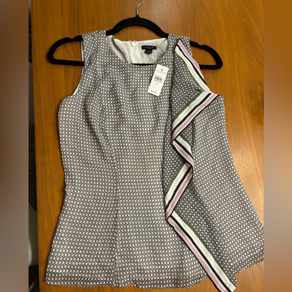 Ann Taylor sleeveless ruffle shirt